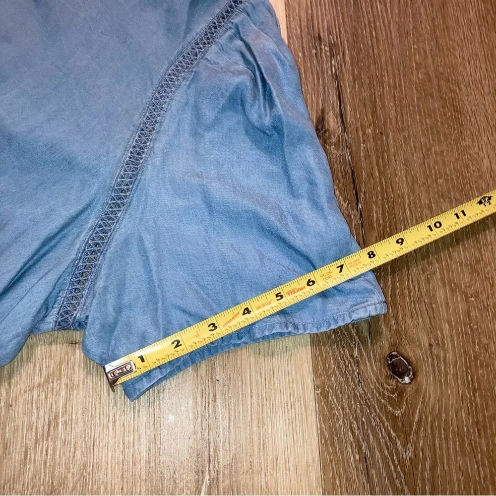 Perch by Blu Pepper Blue chambray Relaxed Blouse Size 2XL | Boho Beach Vacation - Picture 13 of 13
